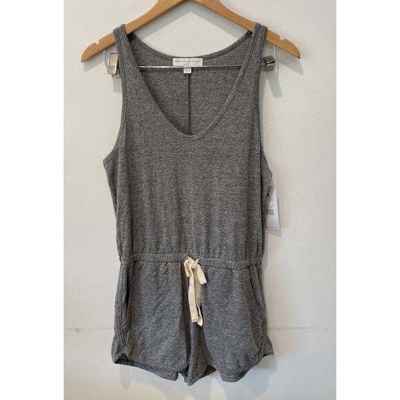NWT SPIRITUAL GANGSTER Perfect Lounge Romper Heather Grey White Size S MSRP$118 - Picture 5 of 10